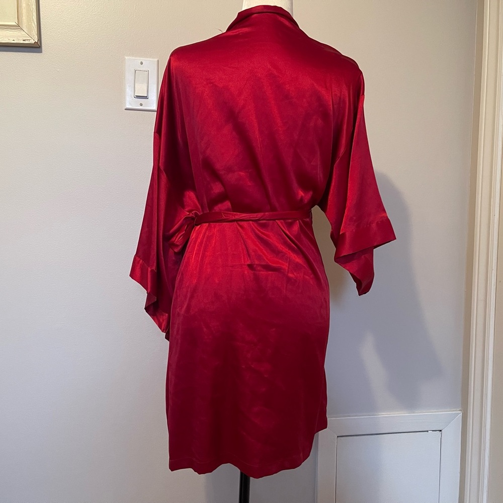 Ruby Red Satin Victoria’s Secret Robe - Picture 4 of 6